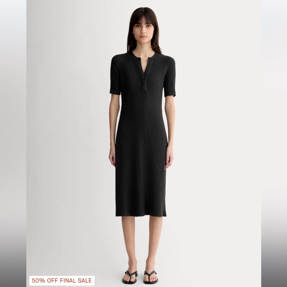 Everlane The Rib-Knit Henley Dress
